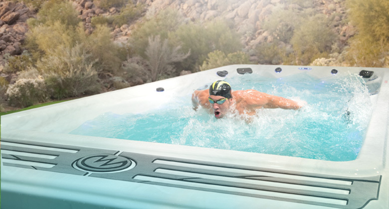 Michael Phelps Swimming in a Master Spas Swim Spa